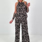 Two-piece set with animal print - brown-beige