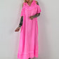 Neon pink cold shoulder hoodie dress