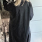 Oversized jas in lederlook, model "Darkwave" - ​​zwartblauw