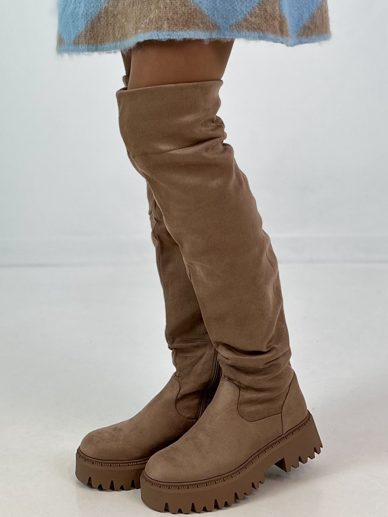 Over-the-knee boots, model "Wild High" - beige