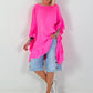 Tunic/Dress with crocheted back - neon pink