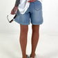 2-in-1 denim shorts - light-denim