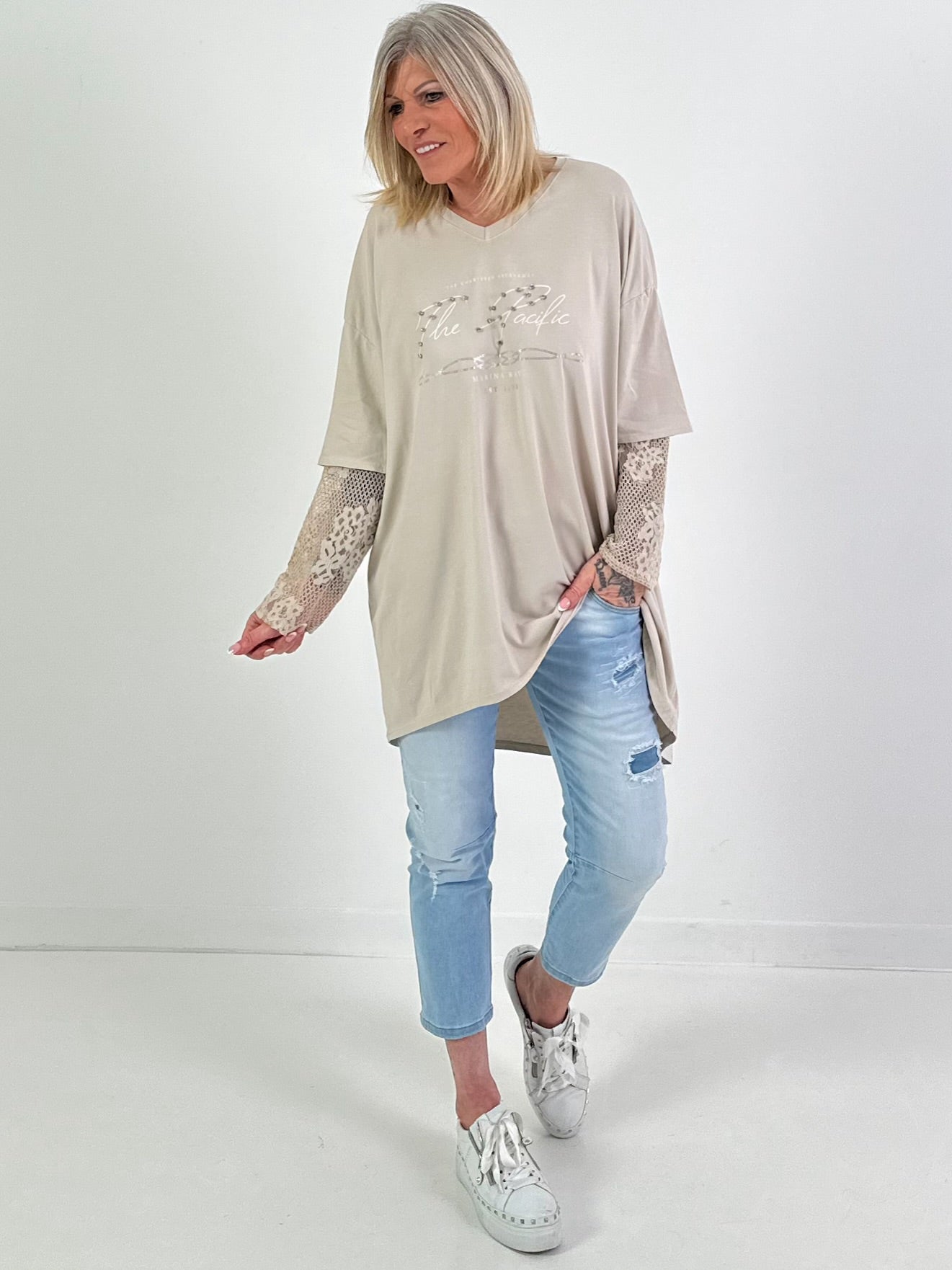 Shirt Modell "Soft Spark" - beige