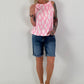 Halter-Neck Top with Allover Pattern - white-pink