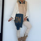 Asymmetrische Oversized Jacke im Materialmix - beige-ecru-denim