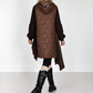 Oversized Jacke im Materialmix - mokka