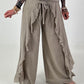 Wijde broek met bindstrook - taupe
