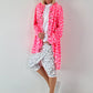 Oversized Leinen-Military Mantel Leo - weiss-neonpink-neonorange