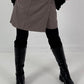 Skirt shorts in leather look model "Smooth Edge" - taupe