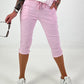 Capri Pants with Tie Waist - pink