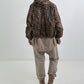 2 in 1 Jacke mit Leo-Print - oliv