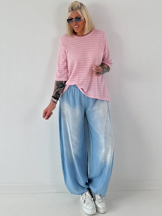 T-Shirt mit halben Arm - rosa