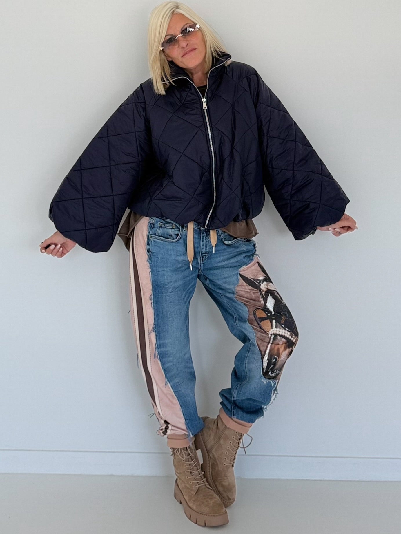 Jacke mit Puffärmelchen - marine