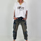 T-Shirt mit Strassdetail - weiss