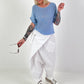Sommerstrick Pullover mit kurzen Arm - hellblau