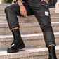 Vegane Leder-Baggy mit Patch - schwarz