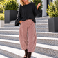 Sweater with trumpet sleeves - used-black