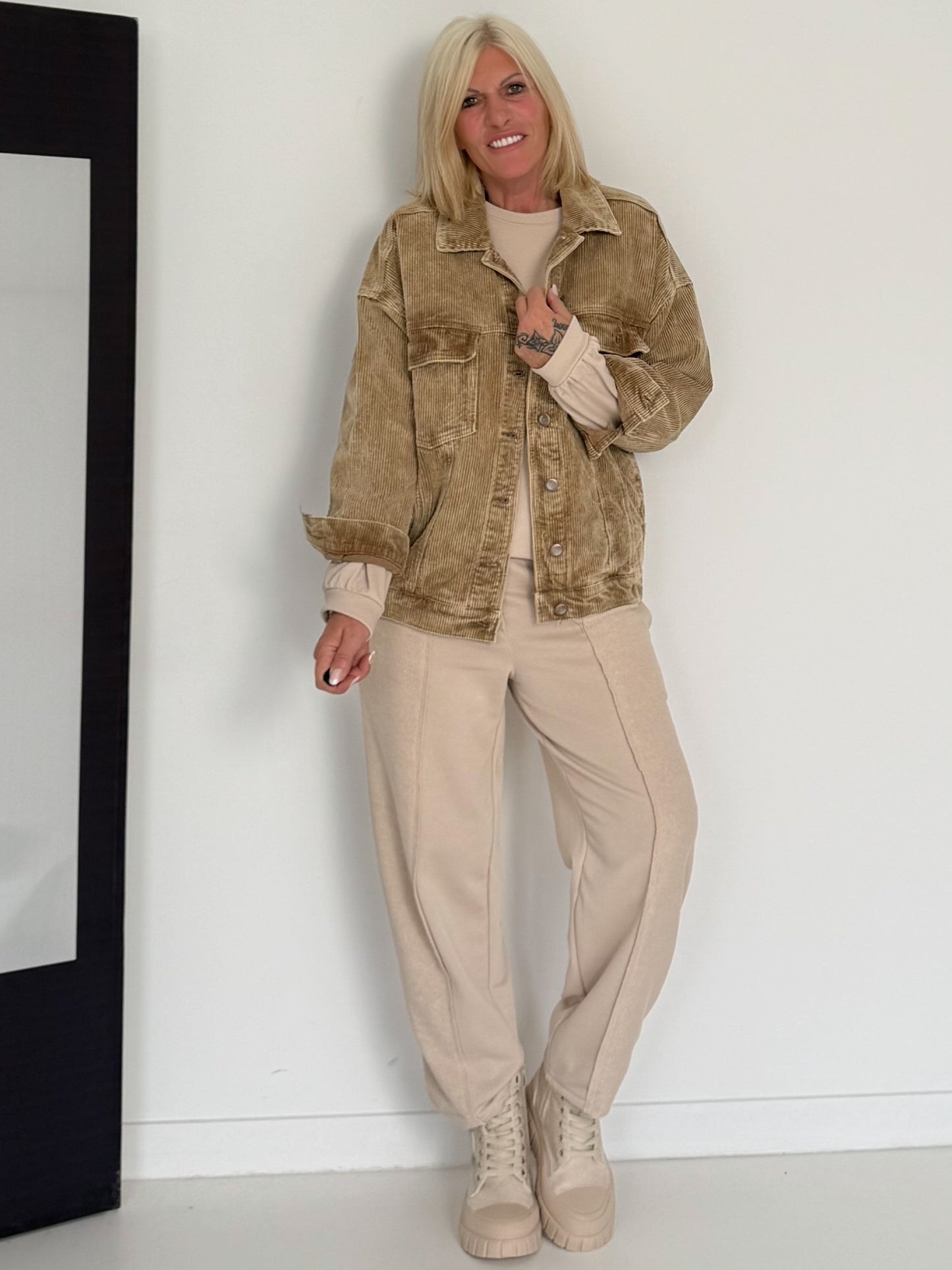 Oversized Cordjacke - camel