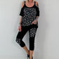 Shirt mit Cold Shoulder und Leo Strass - schwarz