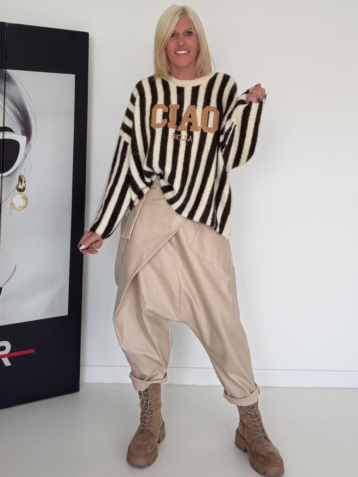 Oversized Pullover Ciao Bella - beige-mokka