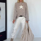 Kuscheliger Pullover mit Sternmotiv - taupe-beige