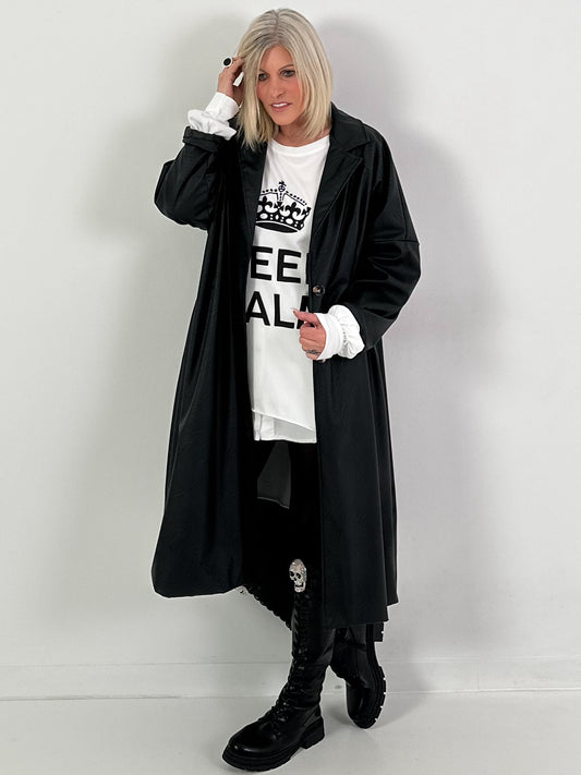 Leren jas, model "Back to Black" - zwart