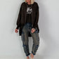 Jacke mit Rückenprint - mokka