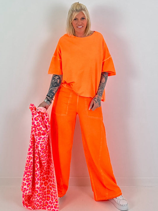 Sweater mit kurzem Arm - neonorange
