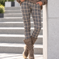 Hose im Karo-Look - taupe-mehrfarbig