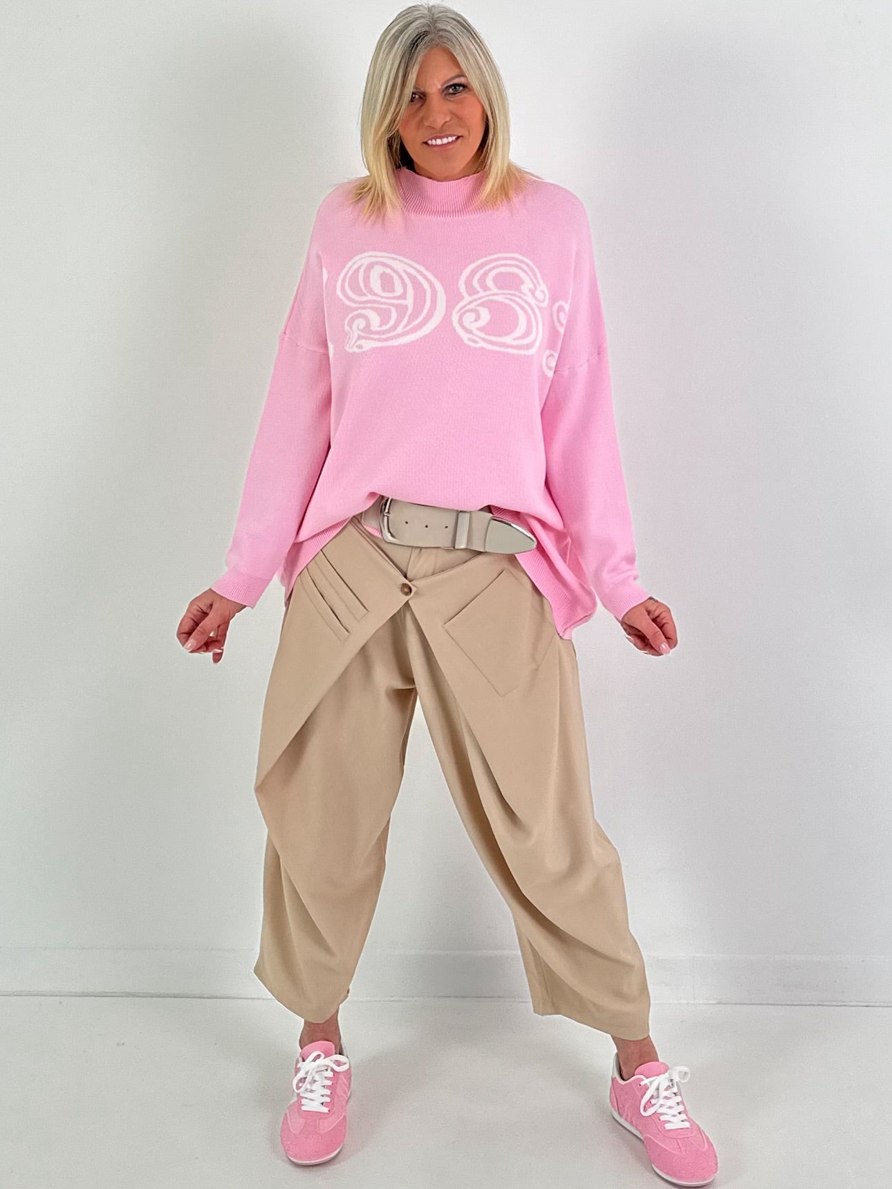 Hose mit Überwurf - beige