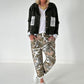 Jacke mit Pailletten Taschen- oliv