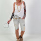 Top with lace and crochet details - white