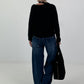 Knitted jumper with cut-out - black