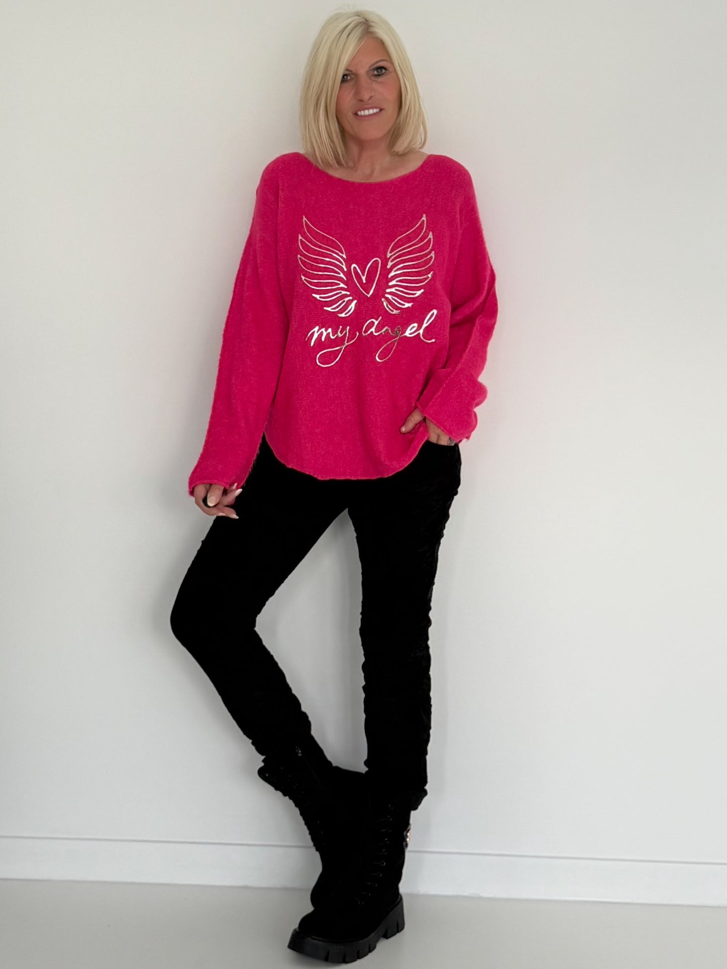 Weicher Pullover My Angel - pink