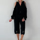 Bluse mit mit cold shoulder Detail - schwarz