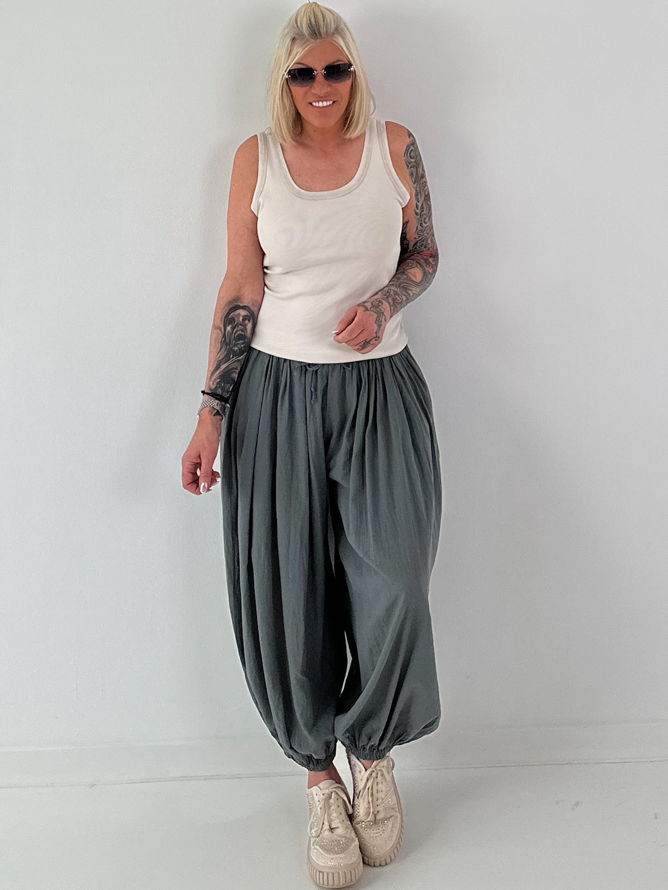 Ripp Tank Top stone washed - beige