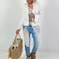 Boho Jacke mit Paillettendetails - weiss