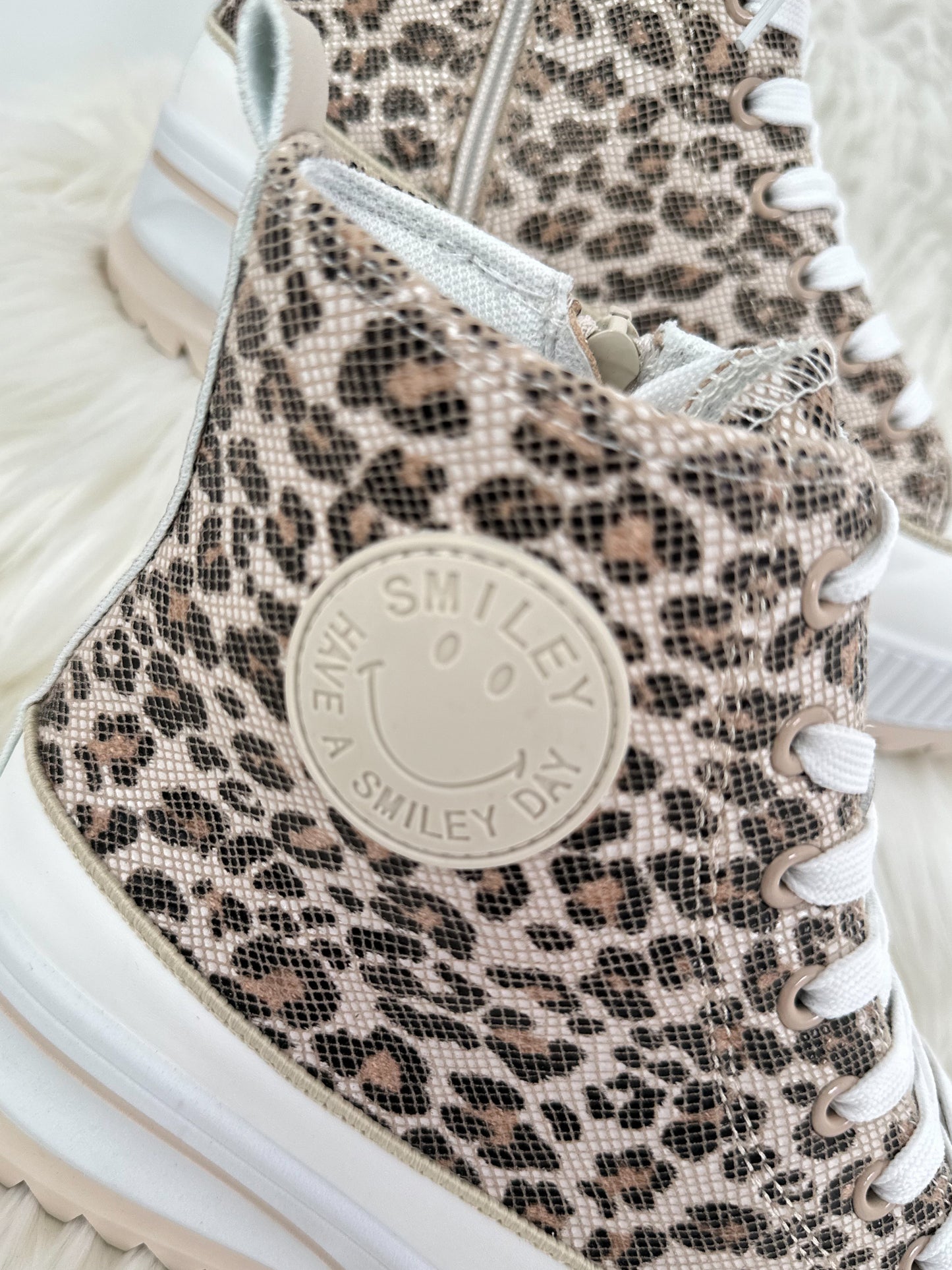 High Sneaker Leo - weiss-beige
