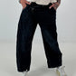 Ballon Jeans mit asymmetrischem Bund - denim