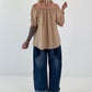 Carmen Tunika mit halben Arm  - camel