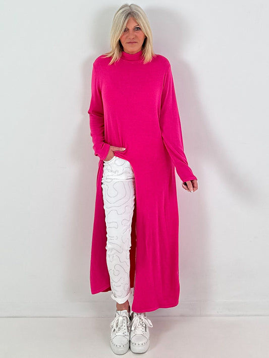 Long Pullover Modell "Calm Comfort" - pink