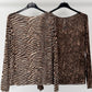 Cashmere shirt met dierenprint - zebra/slang