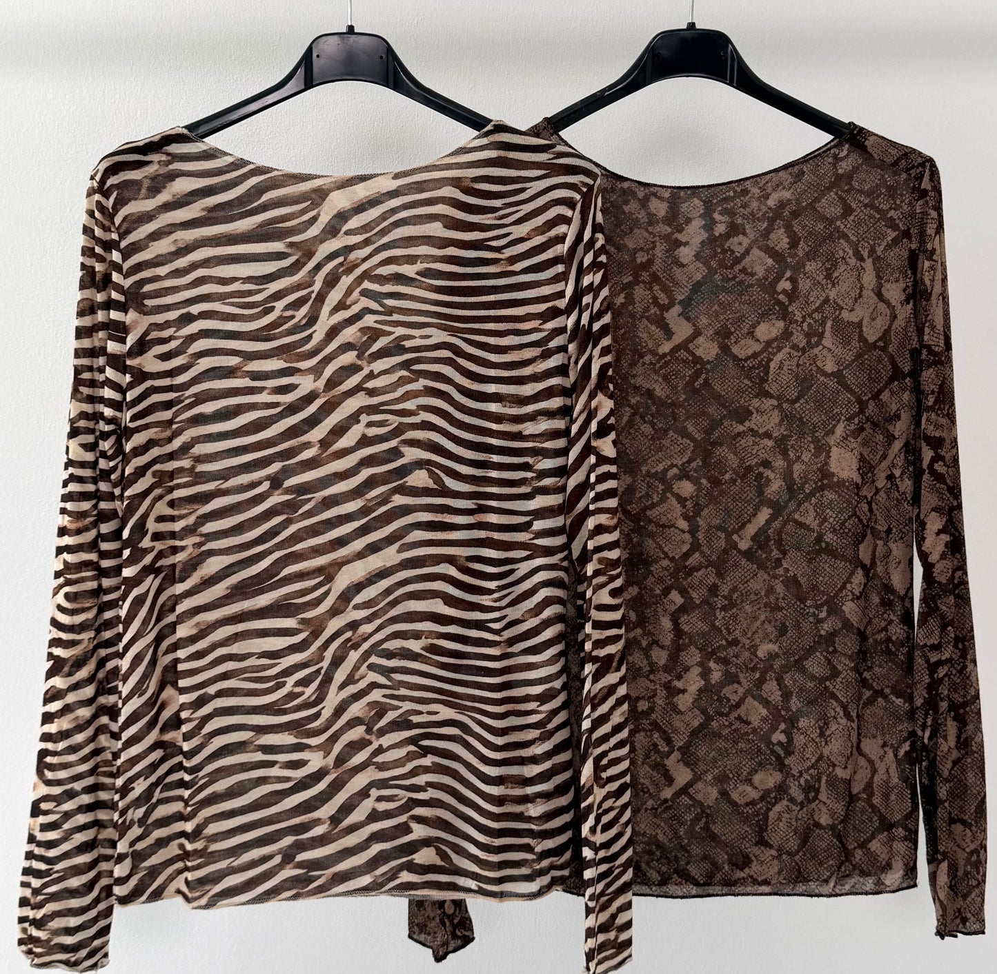 Cashmere shirt met dierenprint - zebra/slang