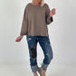 Sweatshirt mit Leo-Print - taupe
