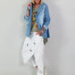 Jeans Blazer mit Ösendetails