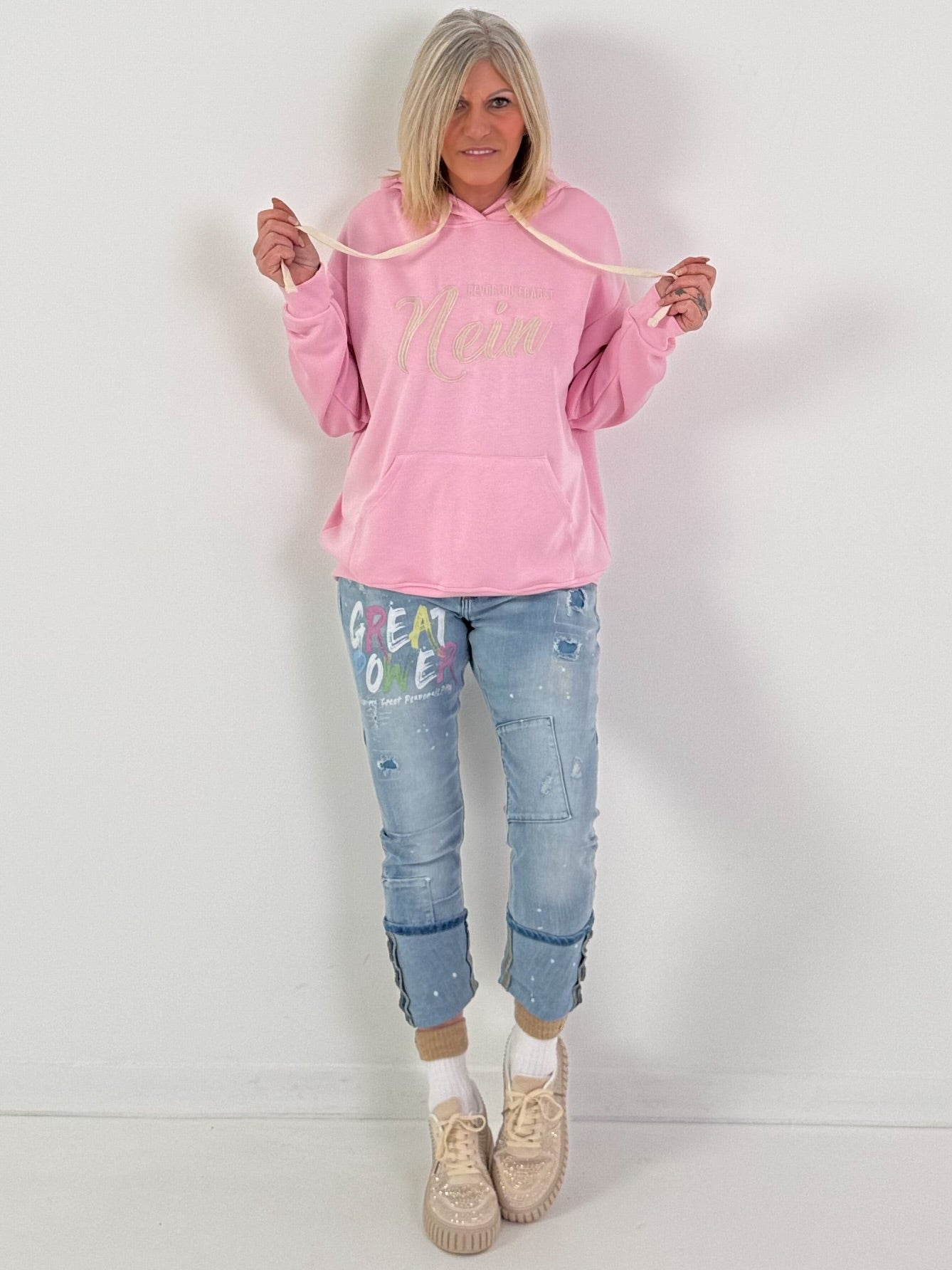 Hoodie Modell "Bevor du fragst...NEIN!" - rosa