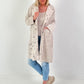 Destroyed Look Leopard Denim Jacket - beige
