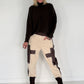 Sweathose im Materialmix - beige-mokka