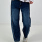 Jeans with vertical button placket - denim