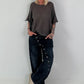 Lightweight Sweater with Half Sleeves - anthracite
